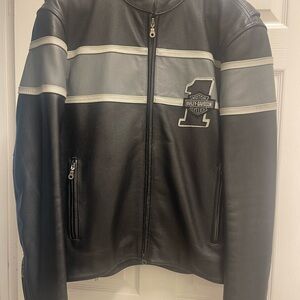 Harley-Davidson Black and Silver Varsity Jacket